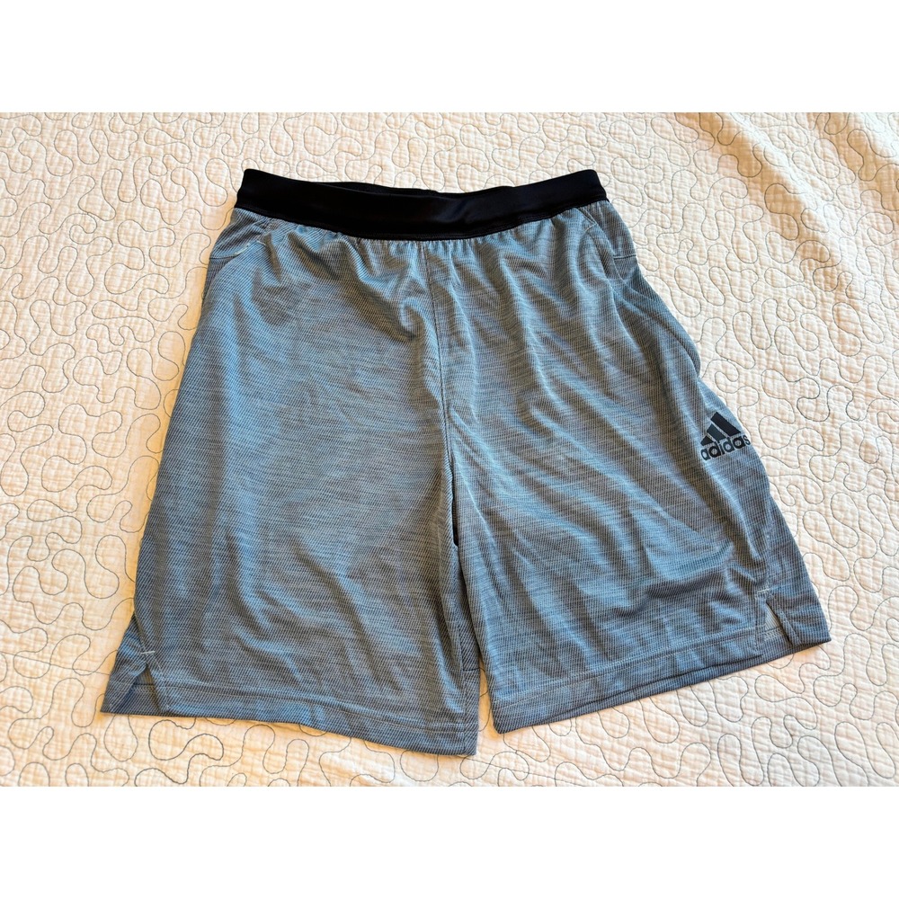 Adidas Mens Blue Heathered Shorts Size Small Zipper Pocket NWOT